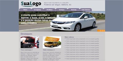 Página de exemplo do site pronto